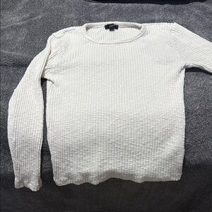 Cozy White Ribbed Sweater